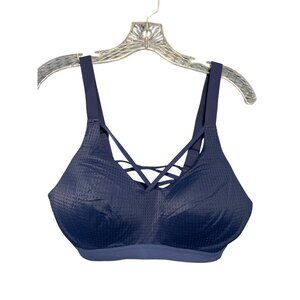 Victoria Sport Navy Blue Strappy Lightly Padded Sports Bra 36C Adjustable Straps